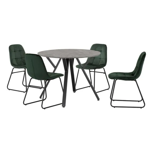 Athens 4 Seater Round Dining Table with 4 Lukas Chairs 1