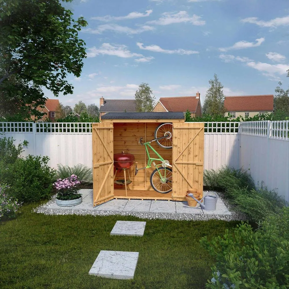 Mercia Tongue & Groove Pent Storage Shed - L87.1 x W181.6 x H196.4 cm in Brown 6