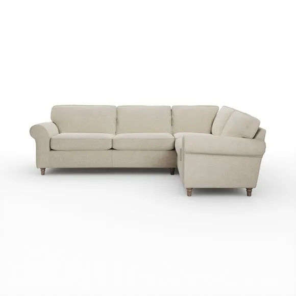 Flori Tonal Plush Chenille Corner Sofa 6