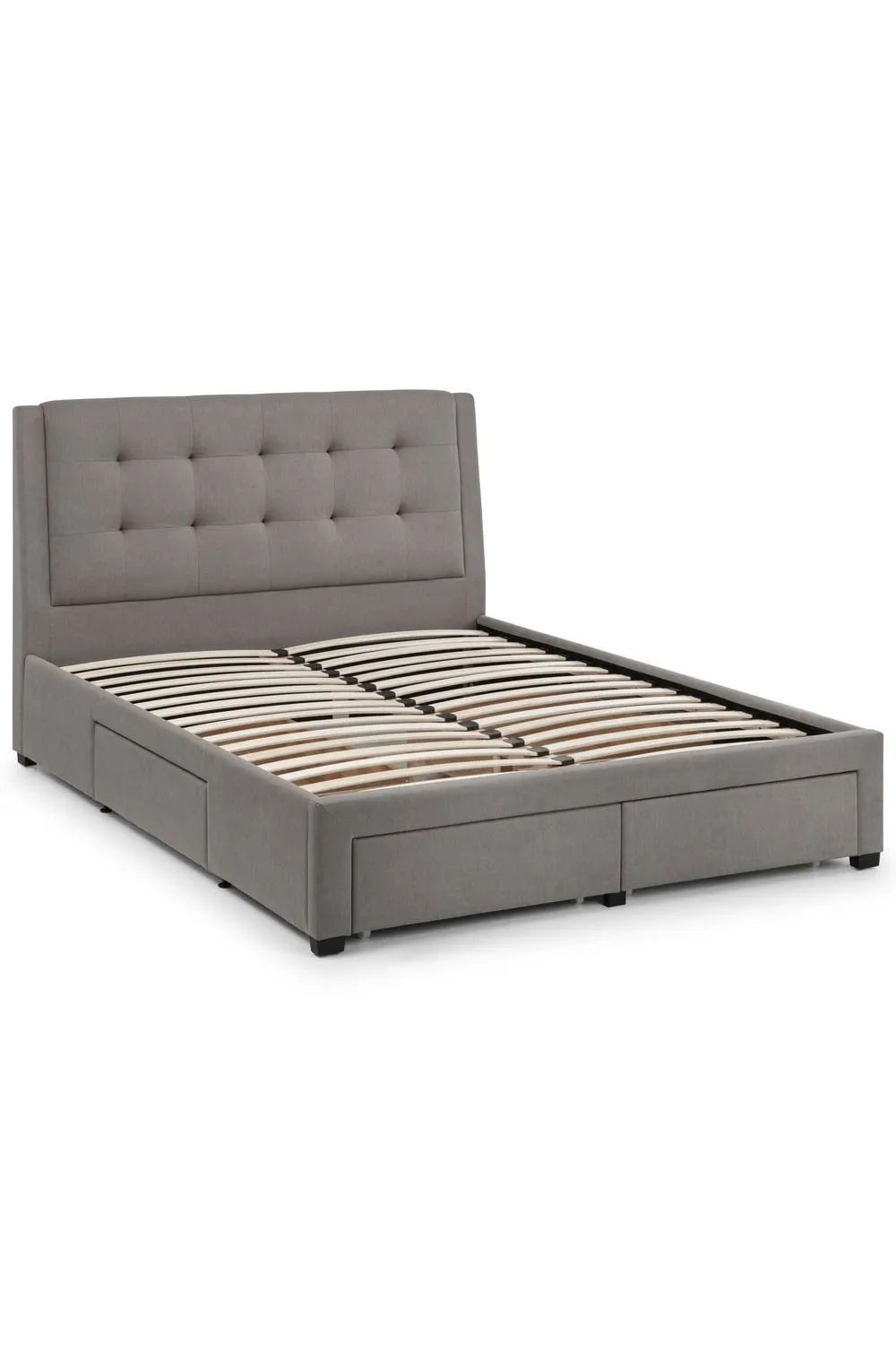 Julian Bowen Fullerton Upholstered Storage Bed with 4 Drawers in Grey 3