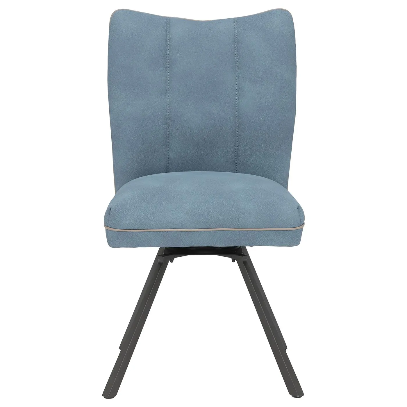 Bridgford Striped Dining Chair - Blue - Suede - W49 x D63.5 x H89.5cm - Barker & Stonehouse