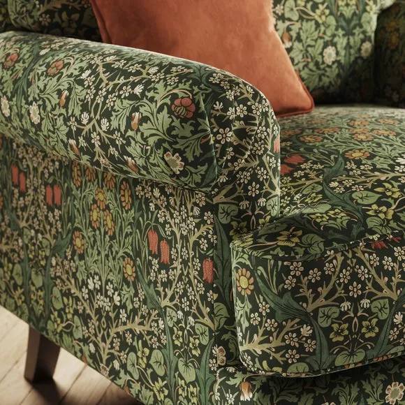 Jolene William Morris Blackthorn Print Velvet Snuggle Chair 4