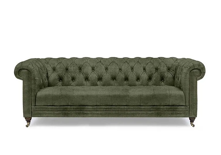 Walter 4 Seater Fabric Chesterfield Sofa - Hunter Green