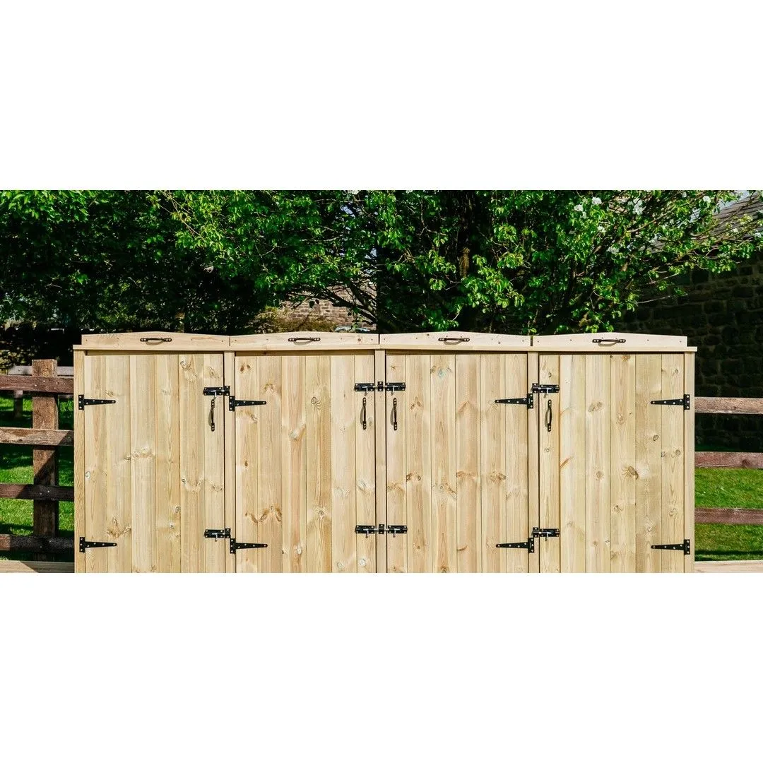 Buttercup Farm Chatburn Bin Store, Fits 1x 180L/240L Wheelie Bins & 6x Boxes in Brown 5