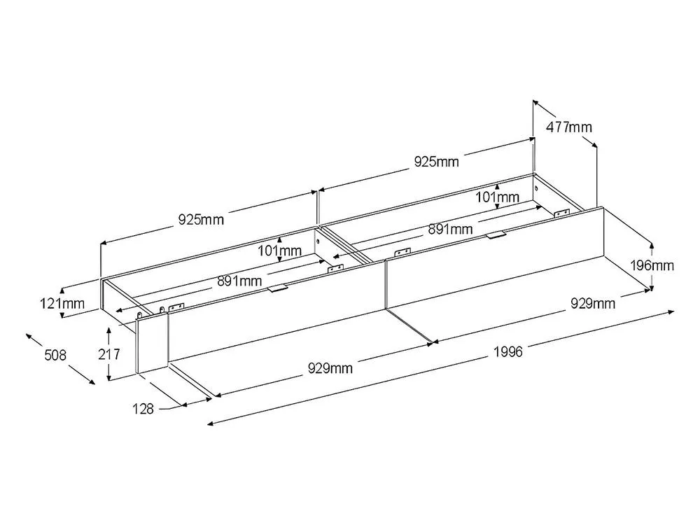 Vente-unique Bed With 2 Drawers 160 X 200 Cm - Natural & Black + Bed Base 6