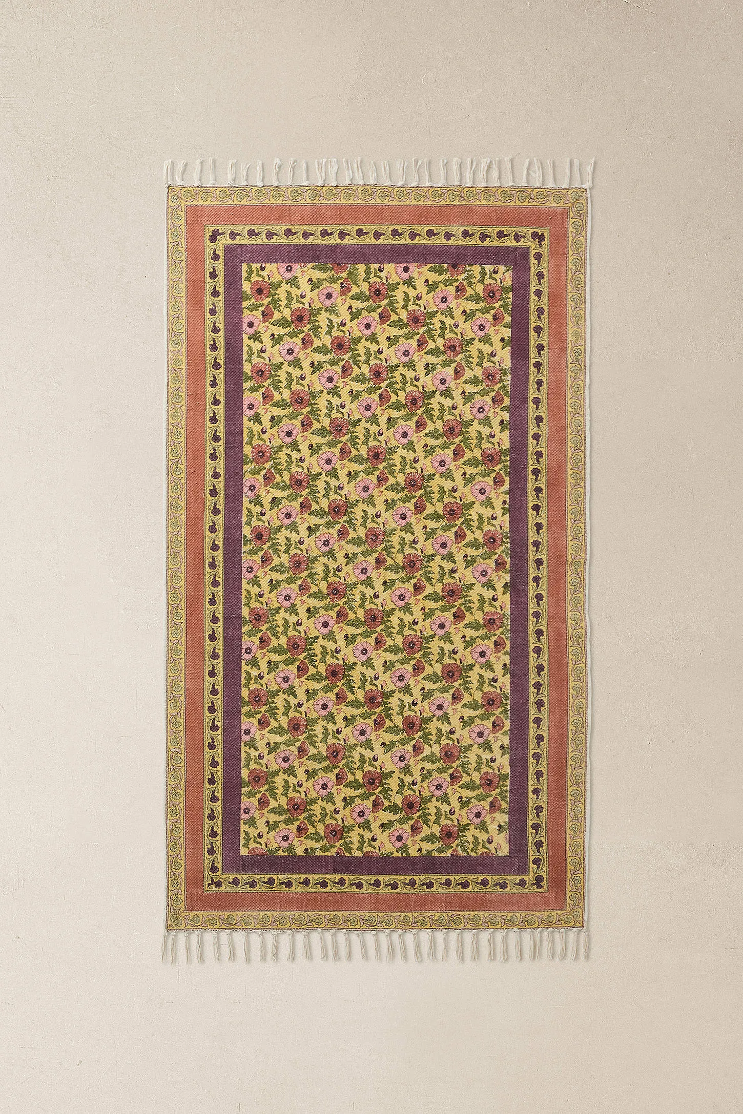 Block Print Reversible 3x5ft / 90x150cm Rug 2