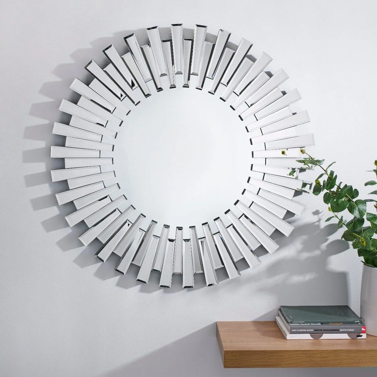 FurnitureboxUK Starburst Medium 80cm 3D Silver Round Sunburst Modern Hallway Bedroom Dining & Living Room Mirror 2