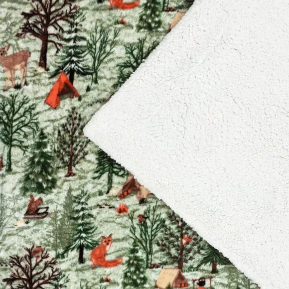 Lodge Wood Sherpa Throw Blanket 130cm x 150cm 5