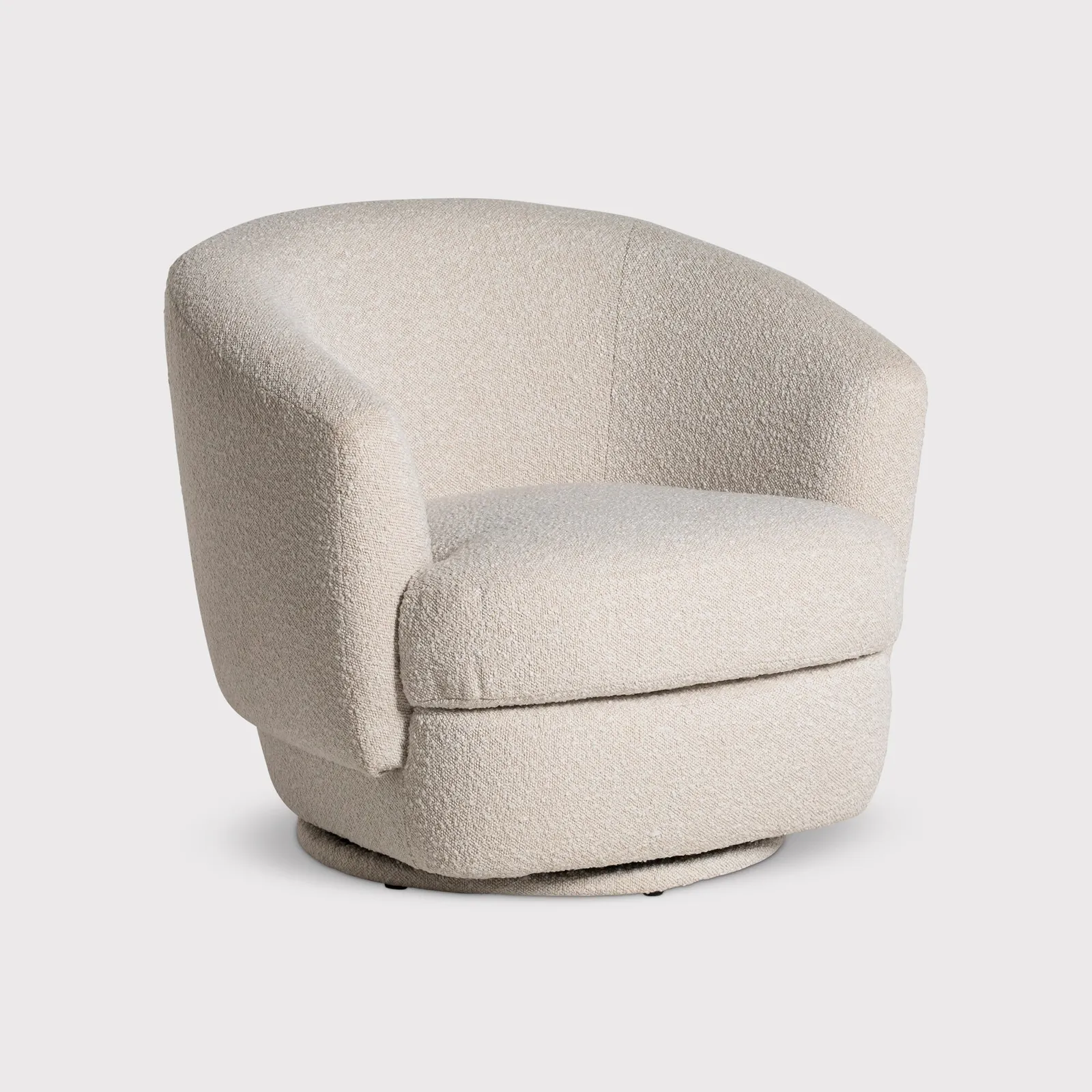 Arman Swivel Armchair, Neutral Boucle | Barker & Stonehouse