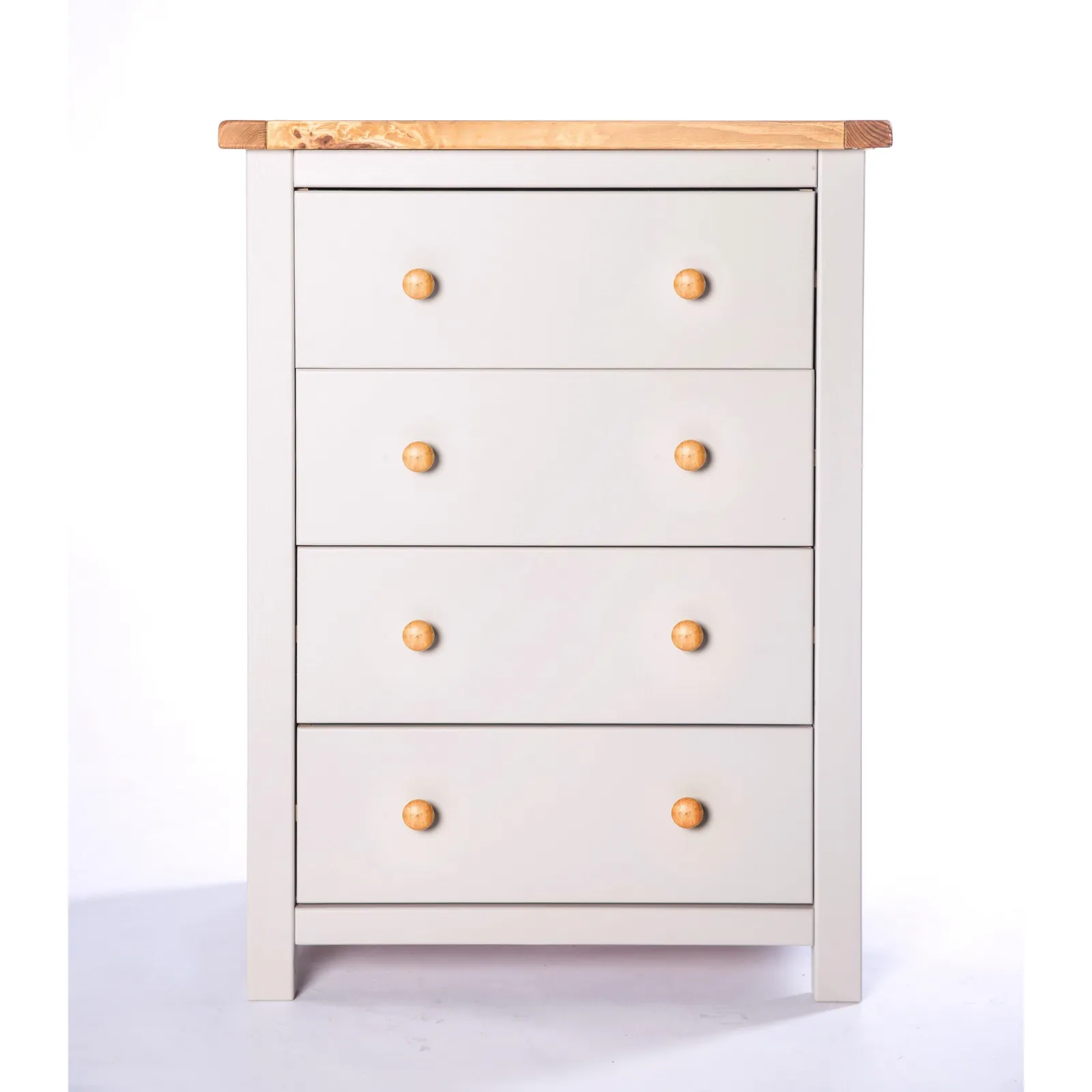 Cabinet Bits Argenta 4 Drawer Chest of Drawers Wood Knob in Light Grey 2