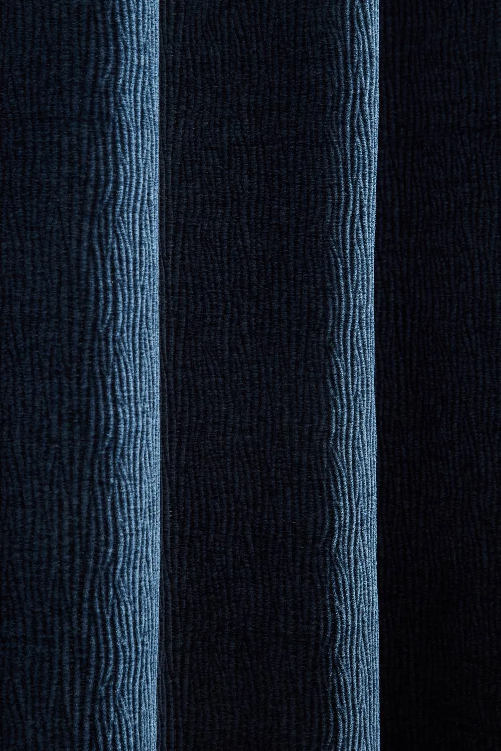 Catherine Lansfield 'Crinkle Chenille' Lined Eyelet Curtains in Blue 3