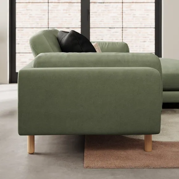 Newton Matte Plush Velvet Corner Chaise Sofa 2