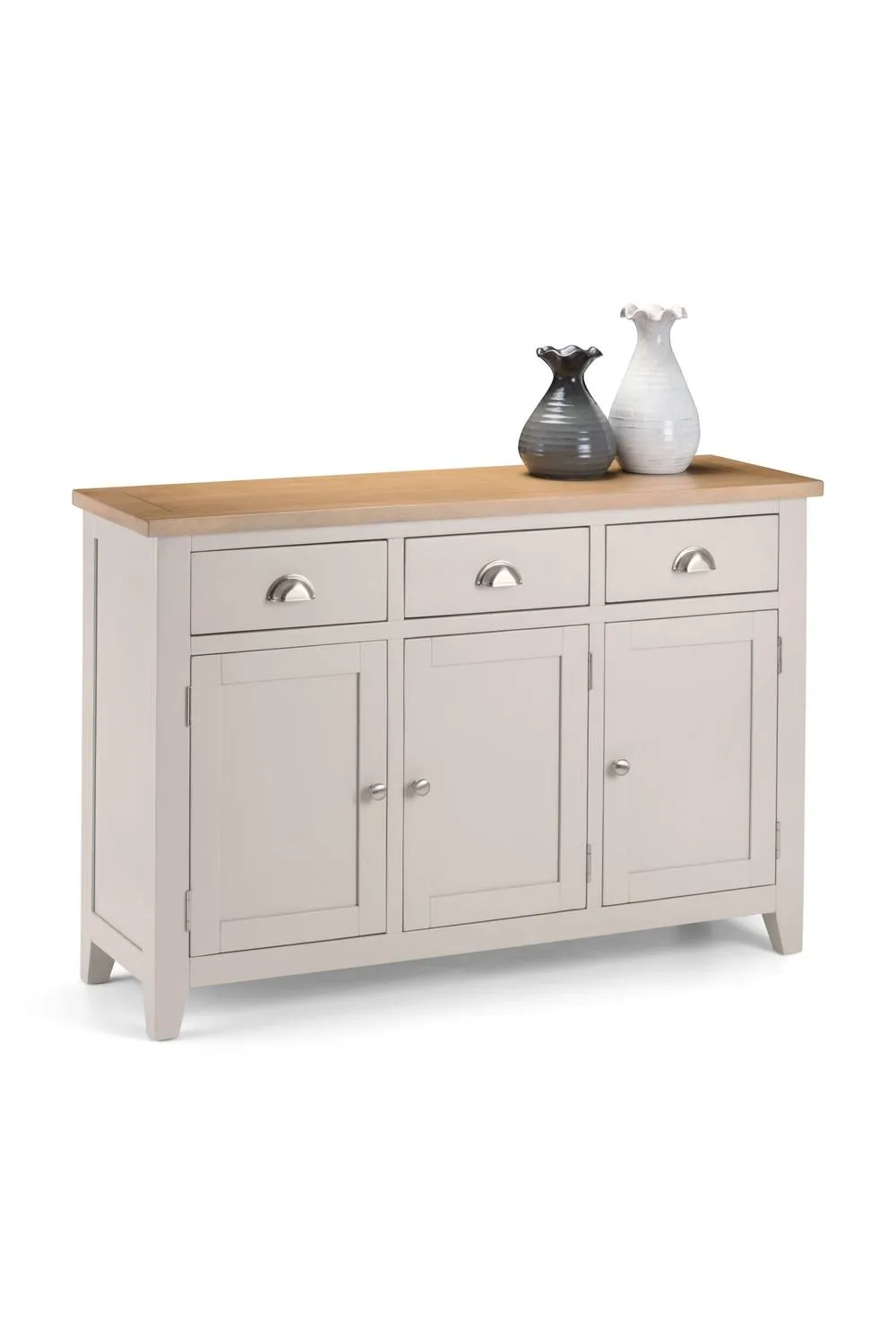Julian Bowen Richmond 3 Door 3 Drawer Sideboard in Light Grey 2