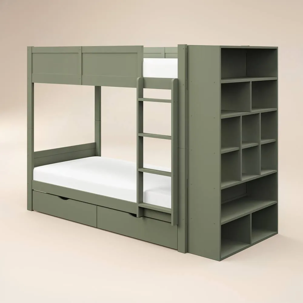 Flair Ruby Wooden Bunk Bed with Storage in Green 5