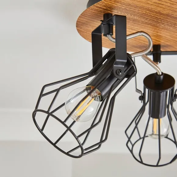Fulton Industrial 3 Light Semi Flush Spotlight 4