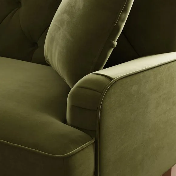 Beatrice Buttoned Velvet 3 Seater Double Sofa Bed 6