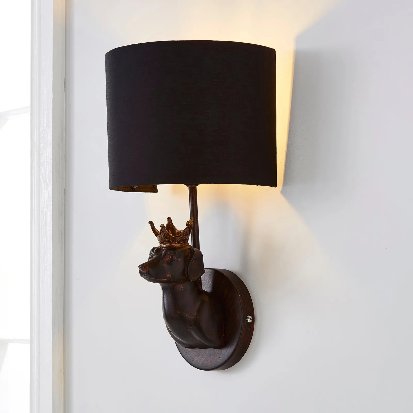 Anzo Dachshund Dog Wall Light Brown