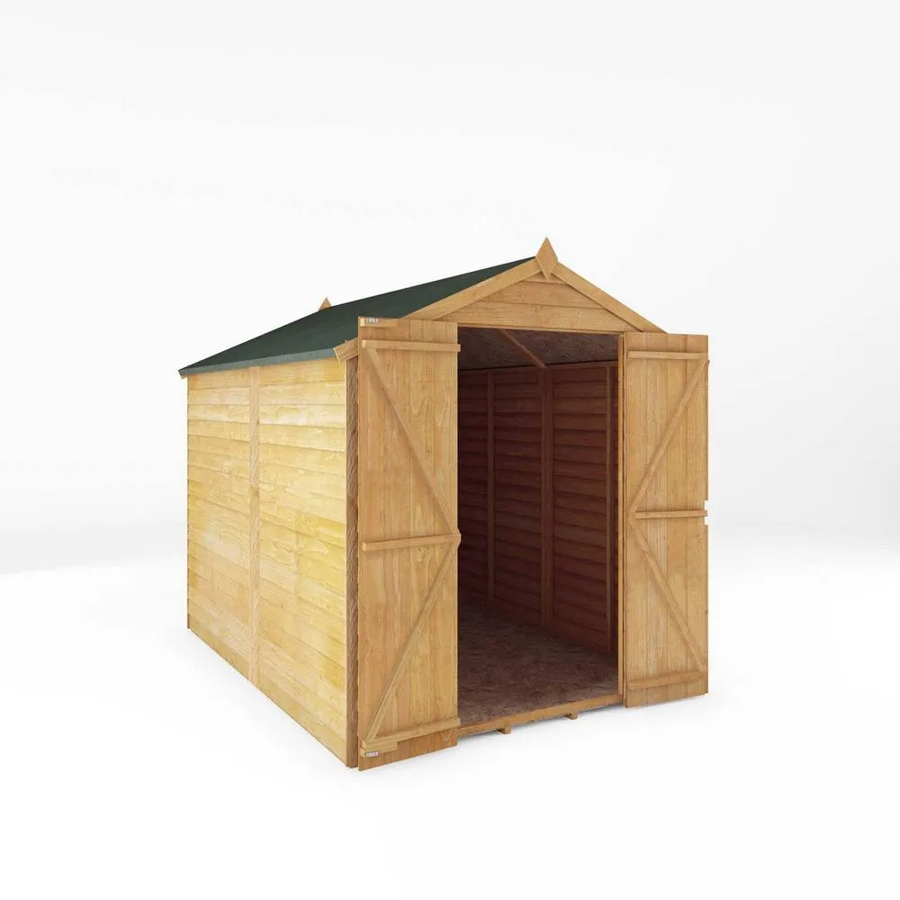 Mercia Double Door Overlap Apex Windowless Shed - L240.4 x W190.5 x H198.6 cm in Light Brown 2
