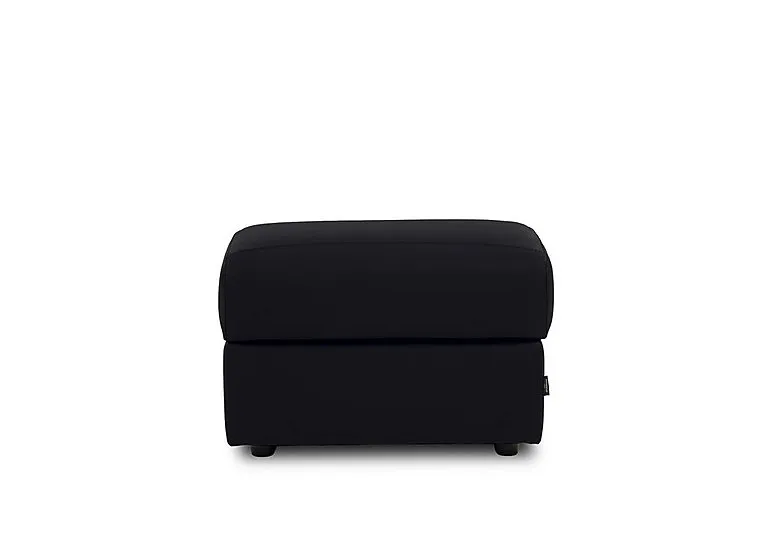 Nicole Rectangular Leather Storage Footstool - Torello Nero - Living Room Furniture - In Time for Christmas