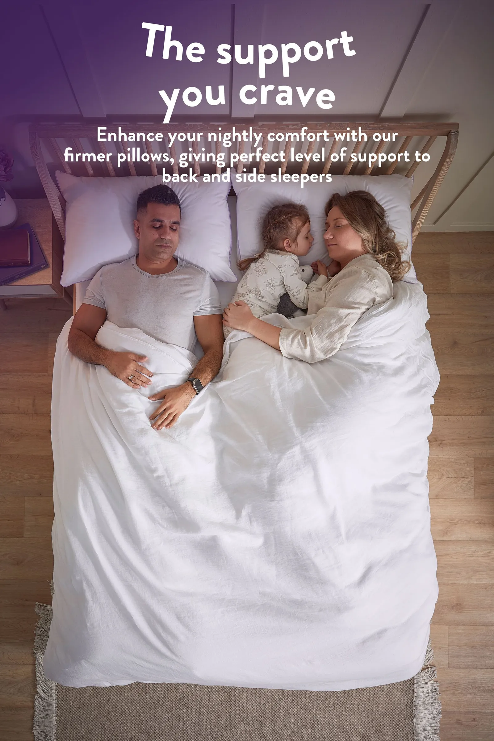 Slumberdown Comfy Cotton Pillow, Firm Support, 4 Pack in White 5