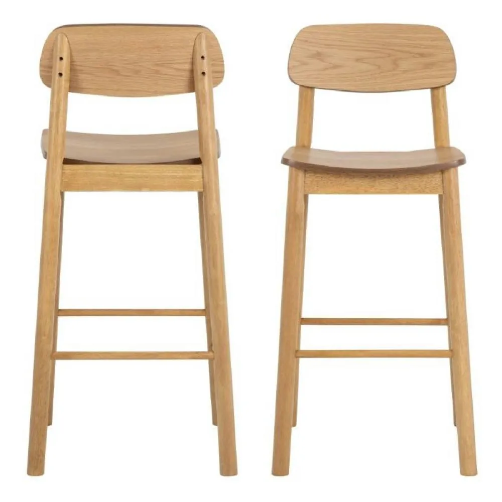 netfurniture Sterling Bar Stool in Matt Oak Set of 2 in Brown 2