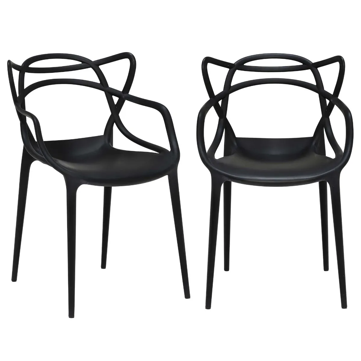Pair of Kartell Masters Dining Chairs - Black - Aluminium  - Plain - W57 x D47 x H84cm - Barker & Stonehouse