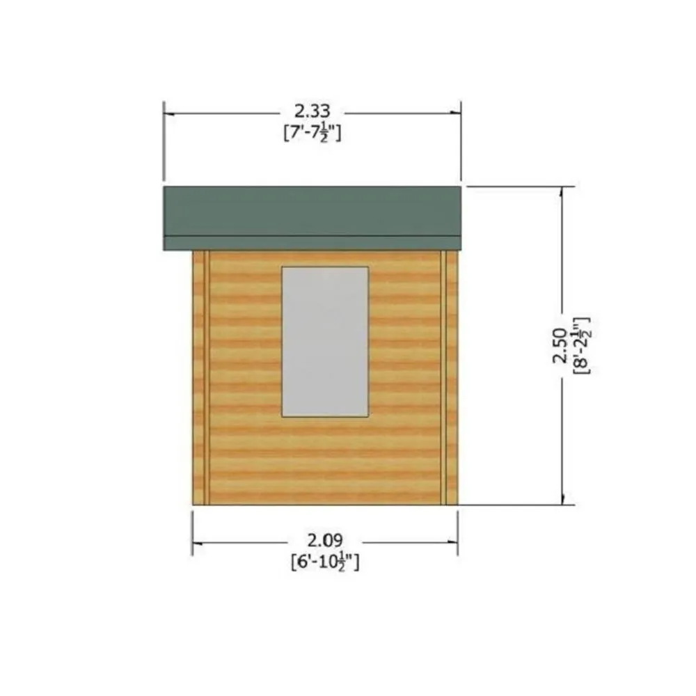 Shires Barnsdale Log Cabin Home Office Garden Room Approx 7 x 7 Feet in Brown 4