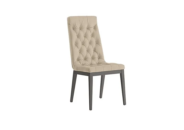 Palazzo Capitonne Buttoned Dining Chair in Silver Birch - Aquos Cream