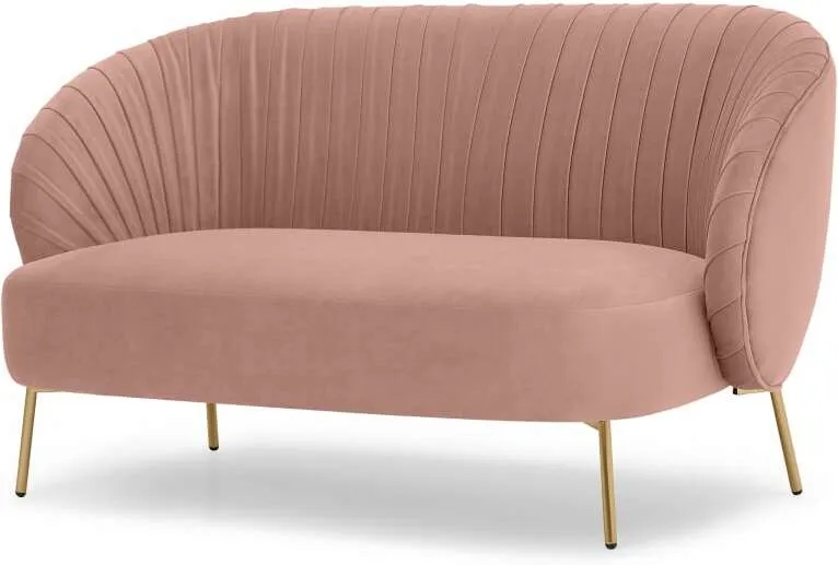 Ilana 2 Seater Sofa, Vintage Pink Velvet