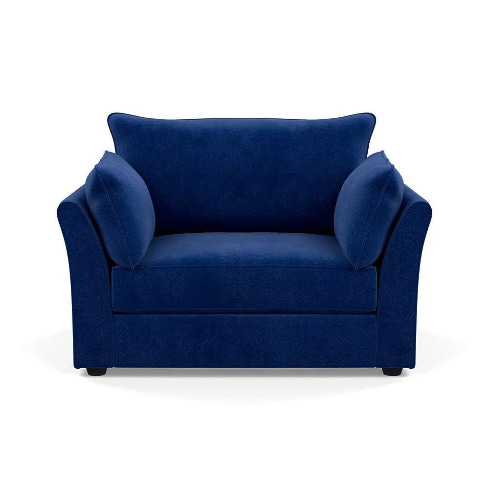 Heal's Tailor Loveseat Smart Luxe Velvet Azure Black Beech Feet
