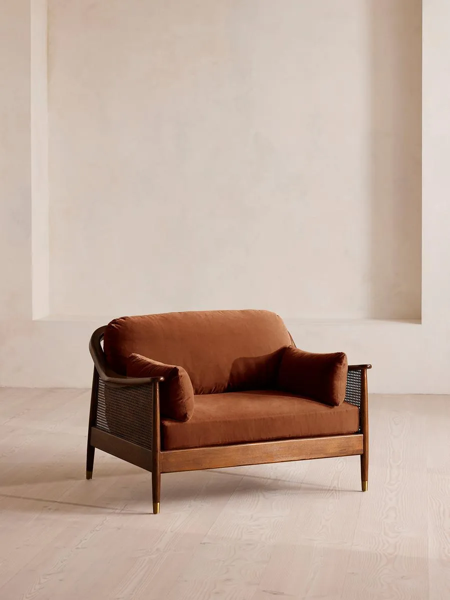 Atlanta Loveseat, Velvet, Cinnamon