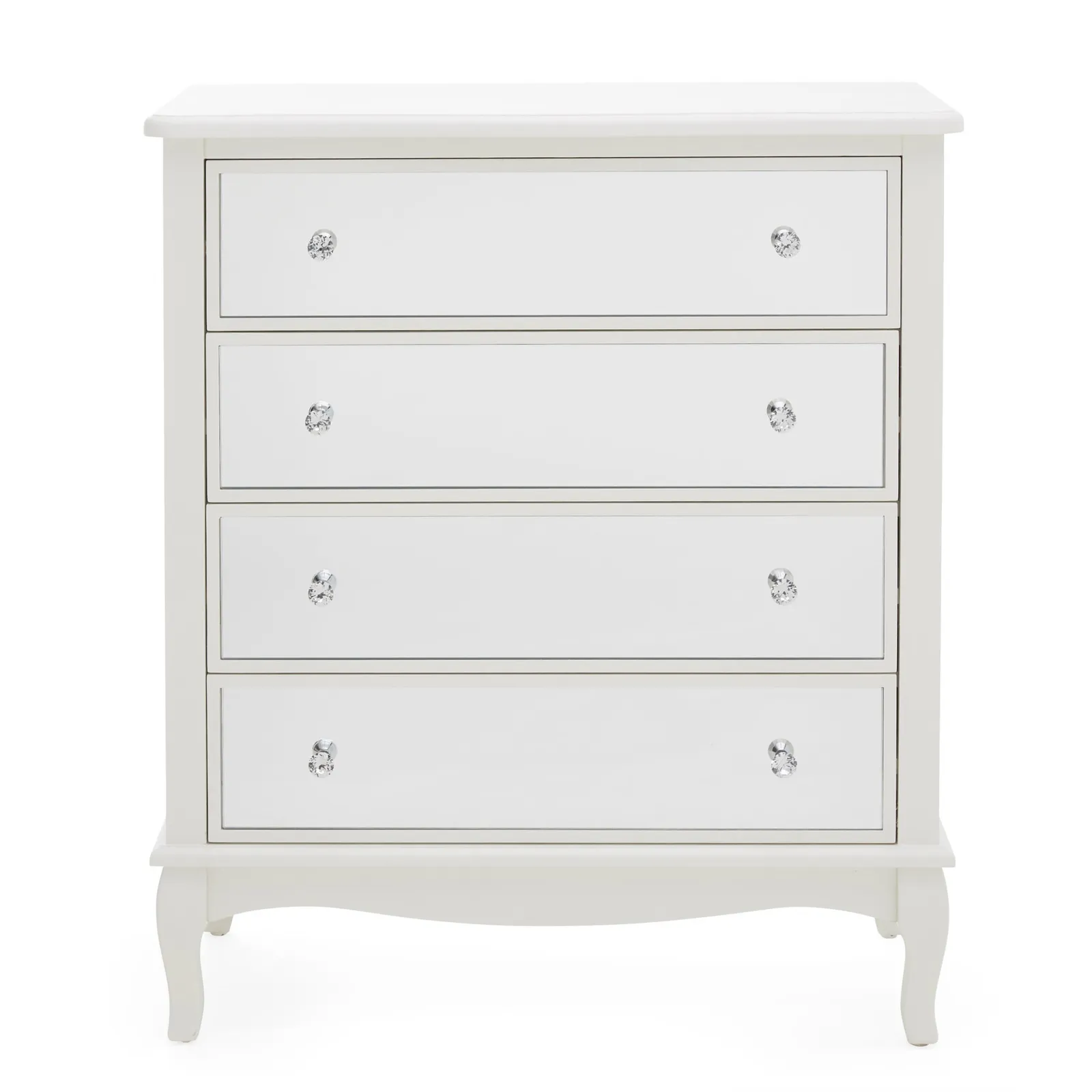 Palais Mirrored Ivory 4 Drawer Chest Cream