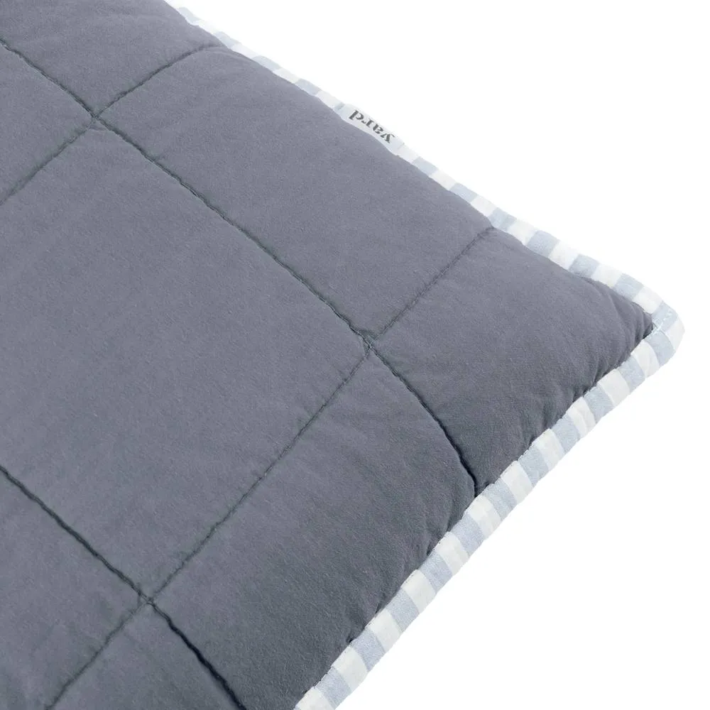 Yard Hebden Striped 100% Cotton Cushion in Pale Blue 6