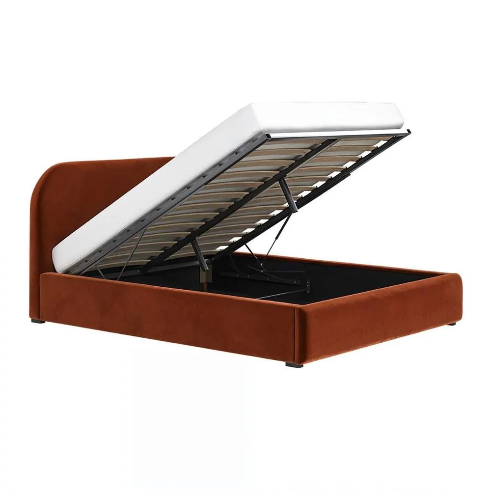 Flair Alba Ottoman Bed Burnt Orange Velvet 5