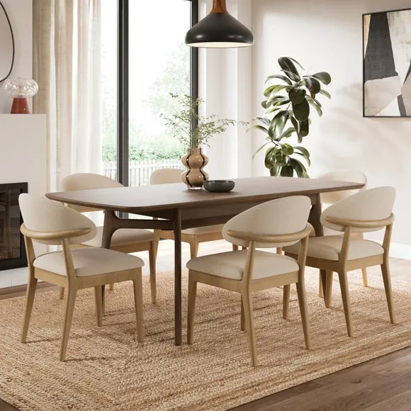 Hugh Modern Stained Dining Chair, Fabric 2