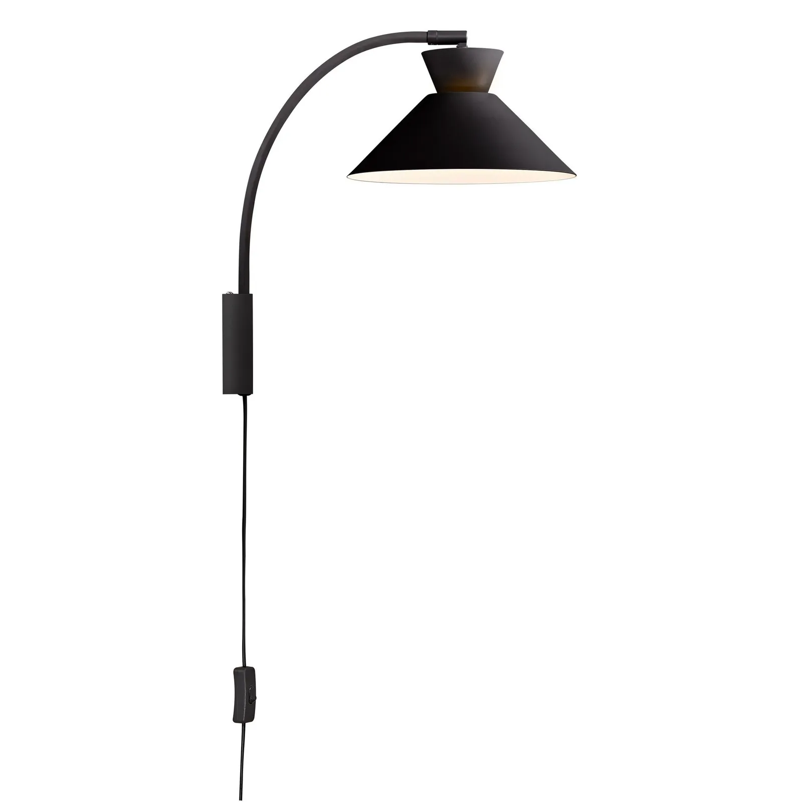 Nordlux Dial Wall Light Black Metal Bedroom E27 Switch Plug In/Mains 5