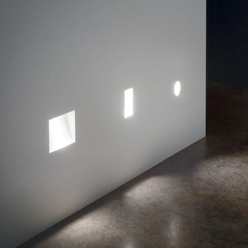 Netlighting Walky2 Integrated LED Plaster In Indoor Recessed Marker Wall Lamp 1 Light White 3000K 2