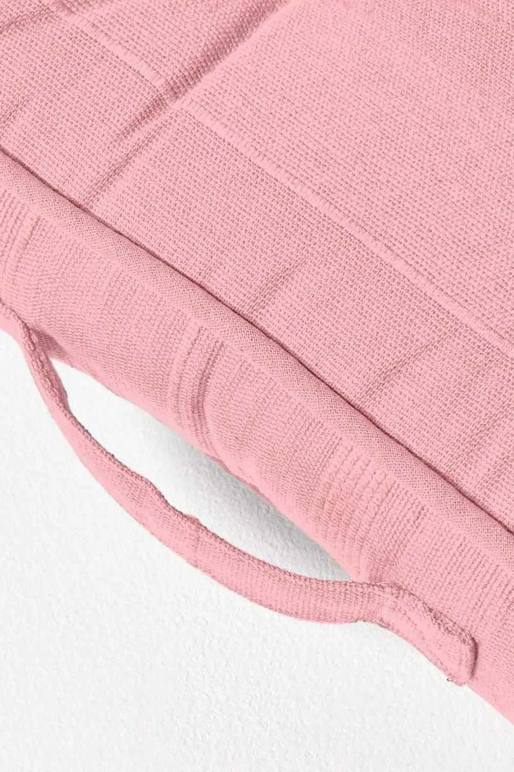 Homescapes Rajput Ribbed Cotton Floor Cushion in Pink 4