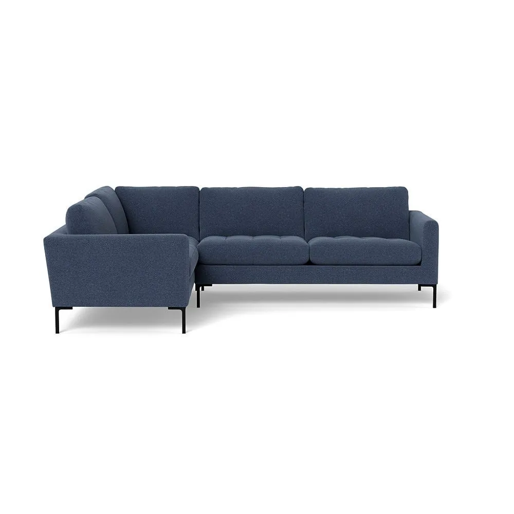 Heal's Eton Left Hand Facing Corner Sofa Textured Boucle Indigo Black Feet 1