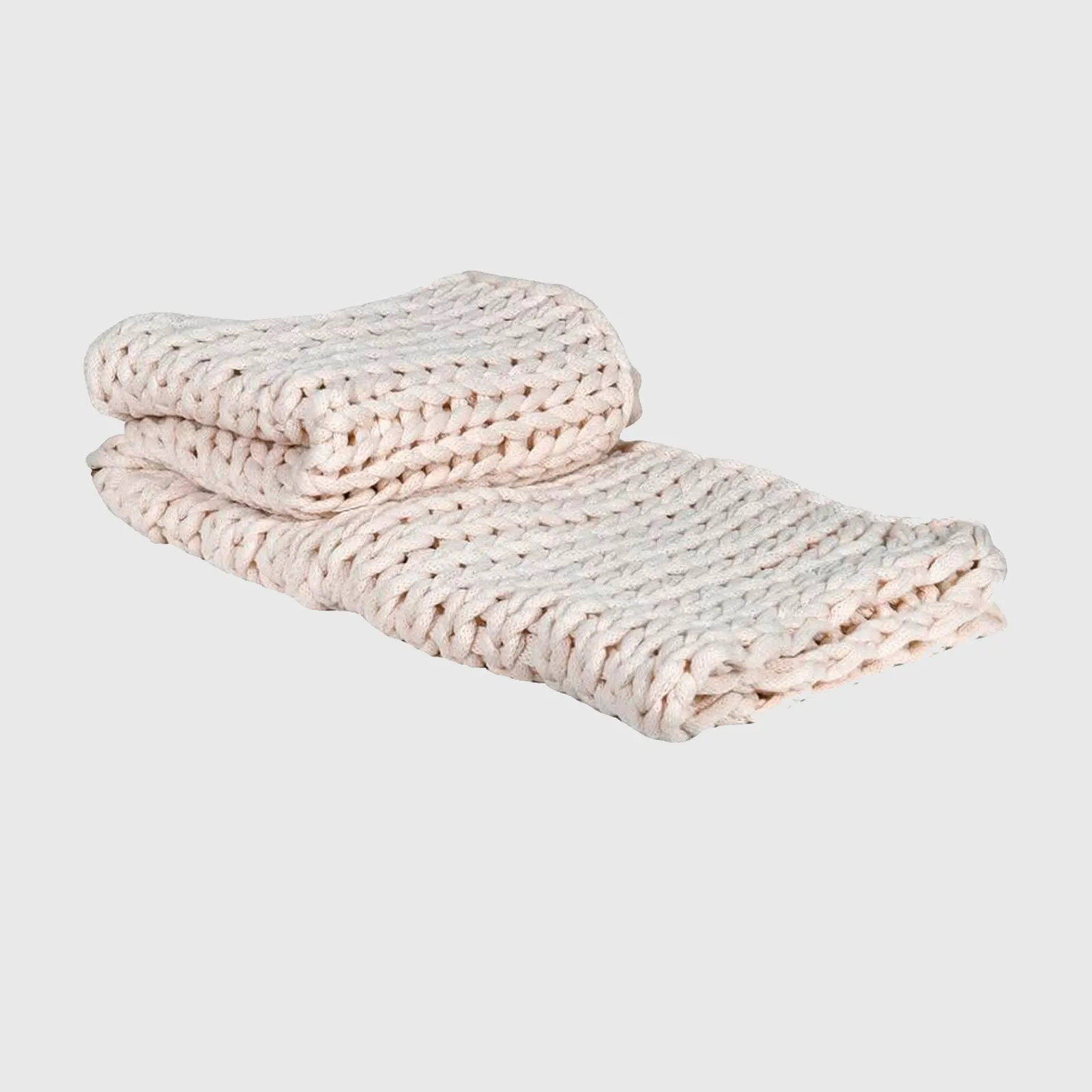CREAM CHUNKY KNIT THROW Polyester | Barker & Stonehouse