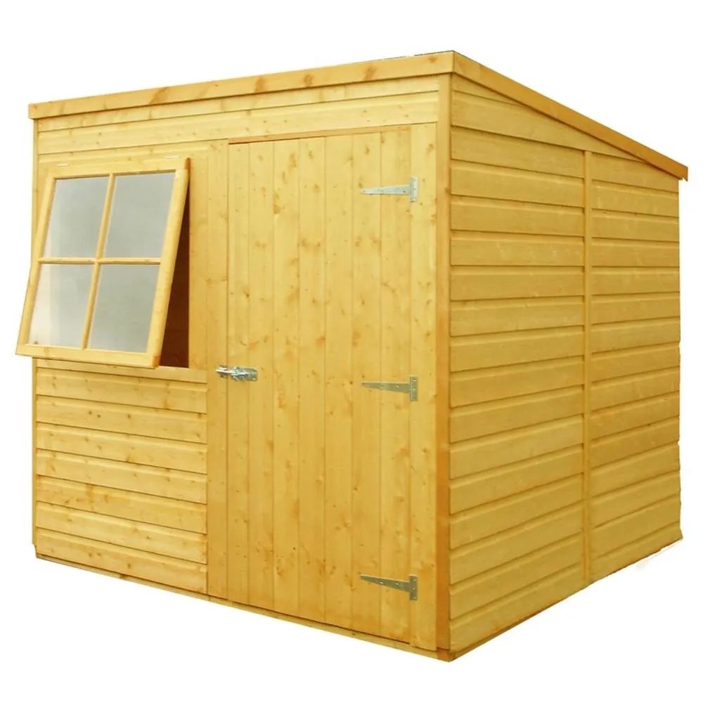 Shires Pent Single Door Tongue & Groove Garden Shed Workshop Approx 7x7 ft in Brown