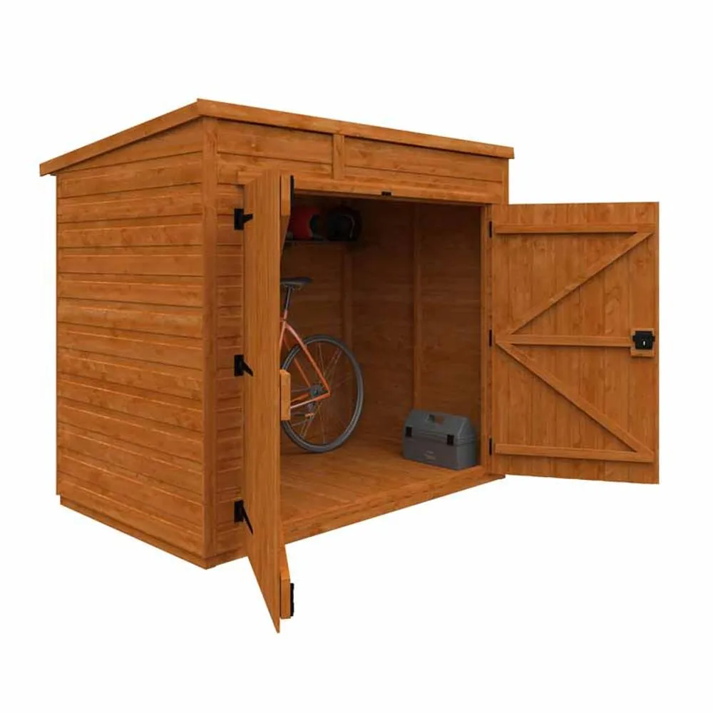 Buttercup Farm 6x4 Flex Pent Bike Store 12mm Flex - L183.8 x W115 x H179.1 cm in Burnt Orange