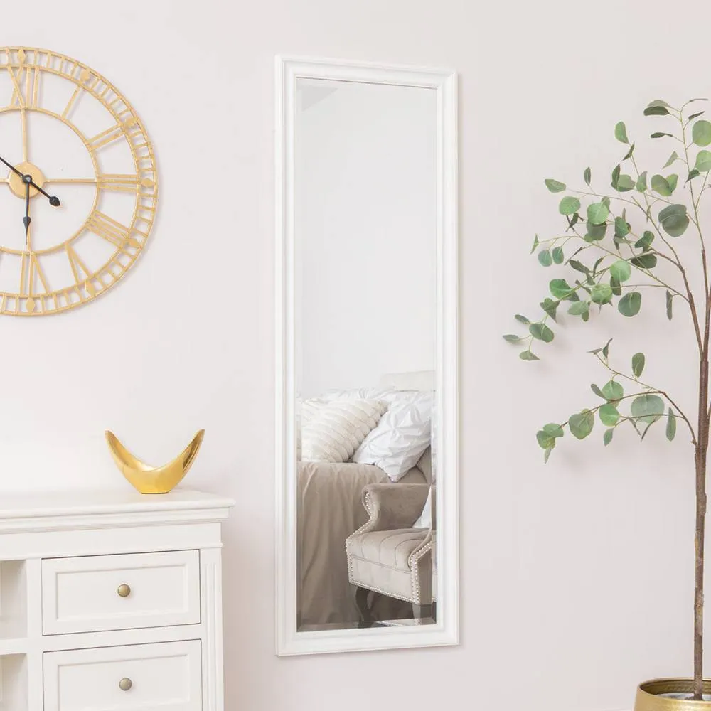 Melody Maison Large Full Length White Framed Wall & Leaner Mirror - 47cm X 142cm 6