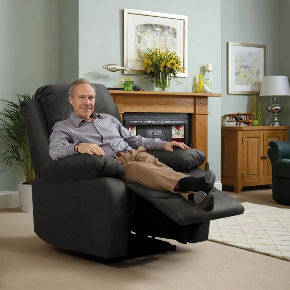 Comfy Living Ltd Luxury Fabric Reclining 3 Seater Sofa 2 Seater Sofa & Chair Set in Dark Grey 2