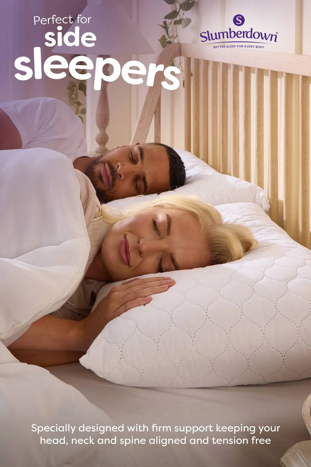 Slumberdown 14 Pack Sleep Soundly Rebound Firm Support Side Sleeper Pillows in White 3
