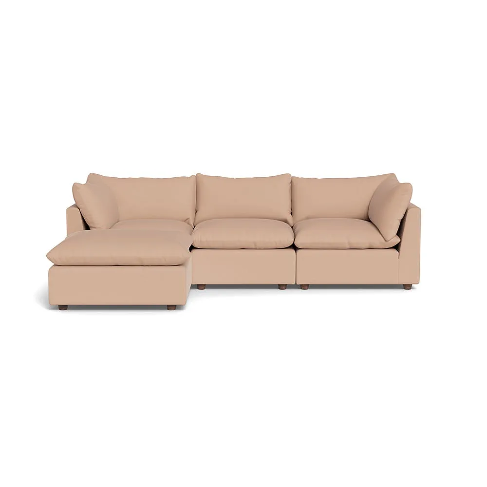 Heal's Astrid Left Hand Facing Corner Sofa Capelo Linen-Cotton Rosedale Walnut Stained Beech Feet 1