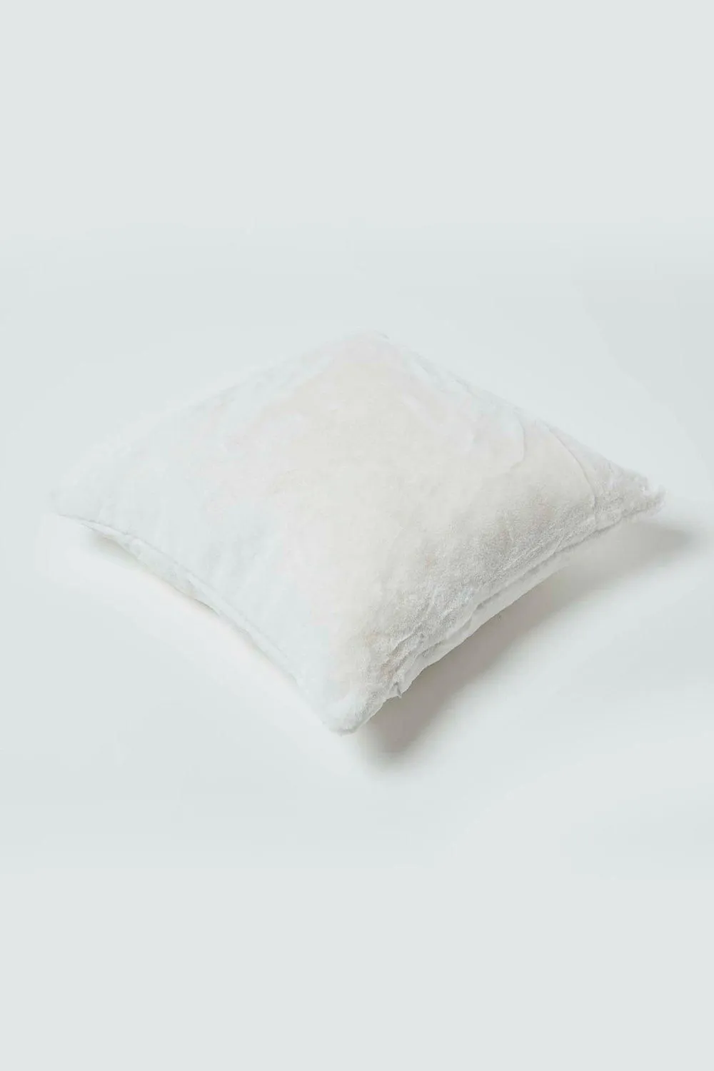 Homescapes Soft Touch Faux Fur Cushion 46 x 46 cm in Ivory 5