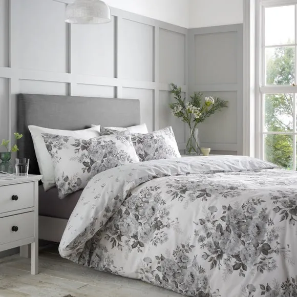 Catherine Lansfield Elinda Floral Duvet Cover and Pillowcase Set 1