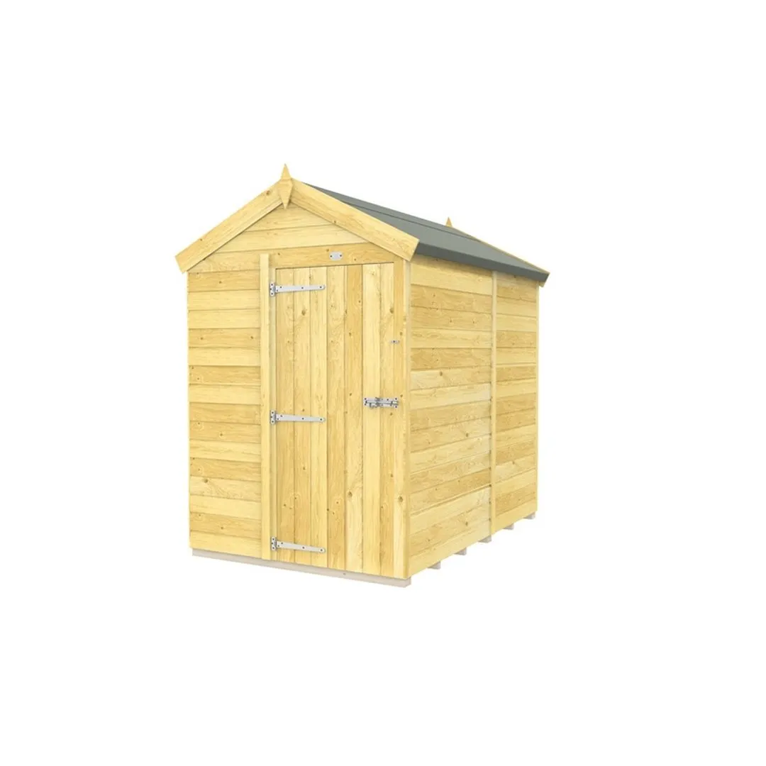 Buttercup Farm 5 x 7 Feet Apex Shed - Single Door W/O Windows - L214 x W147 x H217 cm in Brown