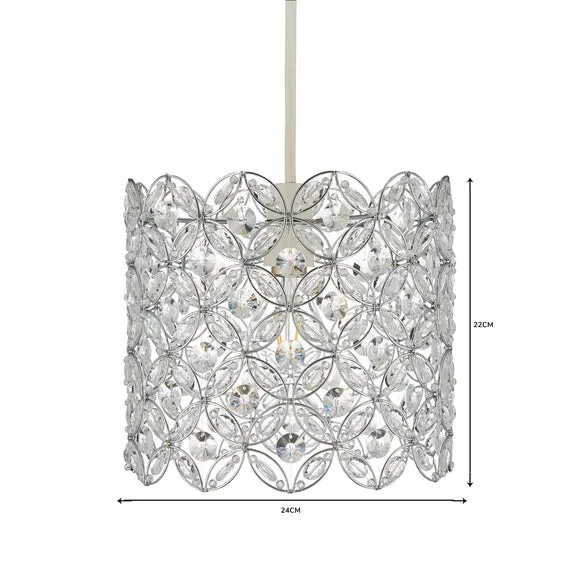 Arden Floral Chrome Easy Fit Pendant Shade 5